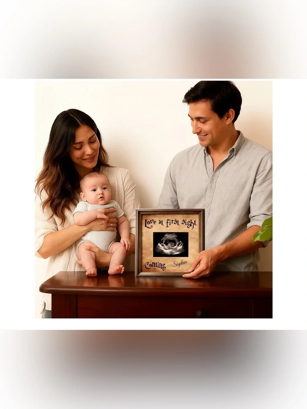 Baby Sonogram Photo Frame Love at First Sight Magical Theme 4”x3”
